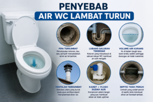 Penyebab air WC lambat turun